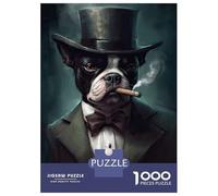 Puzzle Da 1000 Pezzi Per Adulti Boston Terrier Gangster Puzzle Per Adulti Antistress Giocattoli Per Vacanze A Casa Passatempo Difficile Da Completare 70x50cm/1000pcs