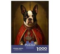 Puzzle Da 1000 Pezzi Per Adulti Boston Terrier The Pope Puzzle Per Adulti Gioco Rompicapo Difficile Compleanno E Natale 38x26cm/1000pcs