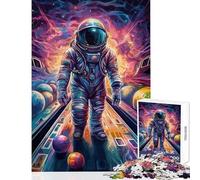 Puzzle da 1000 pezzi per adulti Bowling Astronauta Pianeti Giocattoli antistress Regali per donne Uomini Gioco impossibile Difficile e sfida Dimensioni 38x52cm