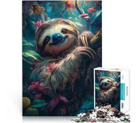 Puzzle da 1000 pezzi per adulti bradipo carino nella foresta tropicale Giocattoli da gioco Giocattoli per la decorazione della casa 52x38cm