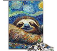Puzzle da 1000 pezzi per adulti Bradipo Cielo notturno in legno, perfetto per regali di compleanno, Natale e Halloween 50x75cm Decorazione artistica fai da te, regalo di compleanno perfetto