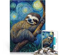 Puzzle da 1000 pezzi per adulti Bradipo nella notte stellata Giocattoli per l'intrattenimento in famiglia Decorazione della casa 52x38cm
