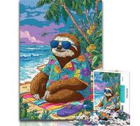 Puzzle da 1000 pezzi per adulti "Bradipo sulla spiaggia", gioco educativo, giocattolo, decorazione unica per la casa e regali (38x26cm)