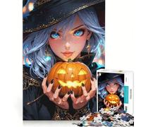 Puzzle da 1000 pezzi per adulti Brin - La strega di Halloween, gioco impossibile, interazione genitore-figlio, per compleanno, Natale 38x26cm