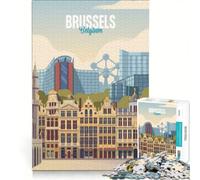 Puzzle da 1000 pezzi per adulti, Bruxelles, Belgio, città storica, giocattolo educativo, attività divertenti da fare a casa, ideale per compleanni e Natale 50x75cm