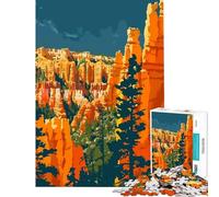 Puzzle da 1000 pezzi per adulti Bryce Canyon natura arte giochi educativi giocattoli educativi ottimo regalo vacanza a casa per passare il tempo (dimensioni 38x52cm)