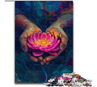 Puzzle da 1000 pezzi per adulti Buddha che tiene un fiore in legno, Capodanno, regalo per le feste 50x75cm, coinvolgente attività di gioco per la famiglia