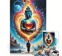 Puzzle da 1000 pezzi per adulti, Buddha Cuore d'Amore, giocattolo fai da te, decorazione per la casa, compleanno e Natale, 38x26cm