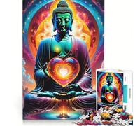 Puzzle da 1000 pezzi per adulti, Buddha Cuore d'Amore, gioco rompicapo, impegnativo da completare, rafforza l'amore tra le coppie, 38x52cm