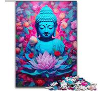 Puzzle da 1000 pezzi per adulti, Buddha graffiti colorato in legno, idea regalo unica per la casa fai da te, 50x75cm, attività per adulti e famiglie, regalo per la casa fai da te