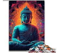Puzzle da 1000 pezzi per adulti, Buddha, mandala psichedelico, in legno, perfetto per Halloween, Natale, regalo di compleanno, 1000 pezzi(50x75cm)