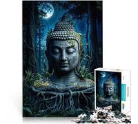 Puzzle da 1000 pezzi per adulti Buddha nella foresta Fatto di cartone per età 14+ Gioco impegnativo Ottimo regalo per i videogiochi misurare：26x38cm/10.24 x 14.96pollice