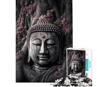 Puzzle da 1000 pezzi per adulti Buddha sorridente e alberi gioco da parete regalo di compleanno gioco stimolante (50x75cm)