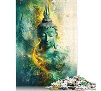Puzzle da 1000 pezzi per adulti 'Buddha Watercolor Art' Puzzle quadrato per adulti e puzzle di carta Decorazioni per la casa Regali per le feste 38x26 cm/1000 pezzi