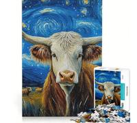 Puzzle da 1000 pezzi per adulti, Buffalo Van Gogh's Starry, gioco rompicapo, taglio di precisione, collezione d'artista, belle arti 38x52cm