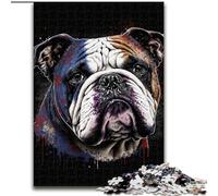 Puzzle da 1000 pezzi per adulti,Bulldog artistici colorati,in legno,regalo per uomini e donne,attività coinvolgente per serate di gioco in famiglia,50x75cm,per tutti i giorni e per occasioni speciali