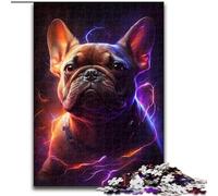 Puzzle da 1000 pezzi per adulti, Bulldog colorato in legno, perfetto come decorazione fai da te o regalo di compleanno, 50x75cm, rompicapo stimolante, giocattolo rilassante per adolescenti