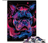 Puzzle da 1000 pezzi per adulti Bulldog DJ con cuffie in legno, regalo perfetto per bambini dai 14 anni in su, 50x75cm, gioco rompicapo per adolescenti, regalo perfetto per le feste