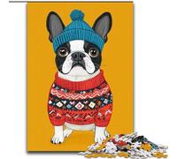 Puzzle da 1000 pezzi per adulti Bulldog in vestiti Puzzle per adulti 50X75CM per amanti dei viaggi e coppie, giocattolo stimolante