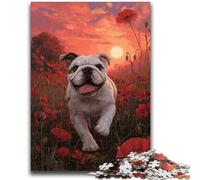 Puzzle da 1000 pezzi per adulti, Bulldog inglese felice, adatto a partire dai 14 anni, ideale come regalo per tutta la famiglia, 50x75cm