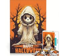 Puzzle da 1000 pezzi per adulti, Buon Halloween, Piccolo Fantasmino, Gioco educativo, Difficile e stimolante, Gioco unico e avvincente 38x52cm