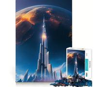 Puzzle da 1000 pezzi per adulti Burj Khalifa,gioco di logica a incastro perfetto,divertente giocattolo,gioco gratuito,regalo di compleanno (50x75cm)