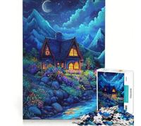 Puzzle da 1000 pezzi per adulti "Cabina Incantata di Notte", gioco pratico, migliora la memoria, ideale come regalo per tutta la famiglia 38x26cm