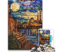 Puzzle da 1000 pezzi per adulti, Cairo al chiaro di luna, riflesso, gioco pratico per migliorare la memoria, per bambini dai 14 anni in su, 50x75cm