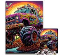 Puzzle da 1000 pezzi per adulti, camion psichedelico, puzzle in legno ideale per gli innamorati, perfetto regalo di Natale, Capodanno e San Valentino, 50x75CM/19,68x29,52 pollici.