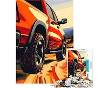 Puzzle da 1000 pezzi per adulti camioncino rosso fuoristrada gioco intellettuale gioco impossibile educativo regalo di Babbo Natale segreto (dimensioni 38x52cm)
