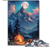 Puzzle da 1000 pezzi per adulti Campeggio nella natura selvaggia in legno, Capodanno, regalo di Natale 50x75cm per gioco interattivo per famiglie
