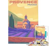 Puzzle da 1000 pezzi per adulti Campi di lavanda della Provenza gioco rilassante giocattolo educativo ottimo regalo per donne (dimensioni 38x26cm)
