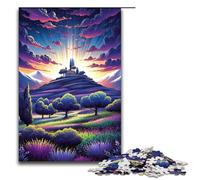 Puzzle da 1000 pezzi per adulti Campi di lavanda in Provenza Francia con poster abbinato e foglio di quiz 75x50 cm.