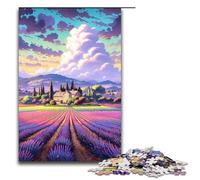 Puzzle da 1000 pezzi per adulti Campi di lavanda in Provenza Francia decorazione da parete compleanno e Natale 75x50 cm