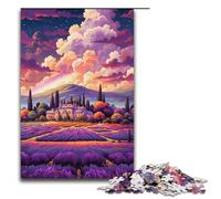 Puzzle da 1000 pezzi per adulti Campi di lavanda in Provenza Francia Puzzle di carta per adulti e bambini Strumento antistress 1000 pezzi (38x26 cm)