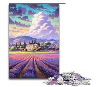 Puzzle da 1000 pezzi per adulti Campi di lavanda in Provenza Francia Puzzle in legno per adulti Gioco educativo Sfida Giocattolo 1000 pezzi (38x26 cm)