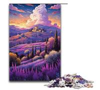 Puzzle da 1000 pezzi per adulti Campi di lavanda in Provenza Francia Puzzle per adulti Puzzle di carta Gioco impegnativo 1000 pezzi (38x26 cm)
