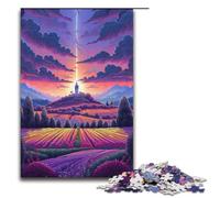 Puzzle da 1000 pezzi per adulti Campi di lavanda in Provenza Francia Puzzle per bambini Puzzle di carta Gioco educativo per adulti 1000 pezzi (38x26 cm)