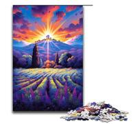 Puzzle da 1000 pezzi per adulti Campi di lavanda in Provenza Francia rompicapo regalo di Natale e compleanno 75x50 cm