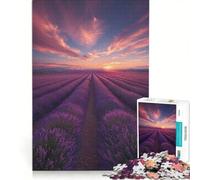Puzzle da 1000 pezzi per adulti Campi di lavanda per sempre giochi rilassanti assemblaggio di modelli lista dei desideri con Babbo Natale 50x75cm