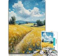 Puzzle da 1000 pezzi per adulti, campi di riso dorati, giochi educativi, decorazioni per la casa, gioco educativo per compleanno, Natale, 50x75cm