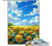 Puzzle da 1000 pezzi per adulti, campo di girasoli, puzzle da 1000 pezzi per adulti, per compleanni, feste e occasioni speciali (dimensioni 50x75cm)