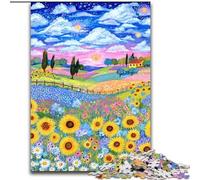 Puzzle da 1000 pezzi per adulti Campo di girasoli Puzzle impossibili per adulti 50X75CM Regalo perfetto per genitori, amanti, amici - Età 14+