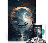 Puzzle da 1000 pezzi per adulti cancello fantasy giapponese giocattoli educativi per l'apprendimento con poster abbinato e foglio di quiz 52x38cm