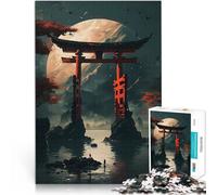 Puzzle da 1000 pezzi per adulti cancello torii e pianeta per il giocattolo di sfida del gioco educativo Migliorare l'amore tra le coppie 38x26cm