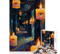 Puzzle da 1000 pezzi per adulti,candele per gli occhi nel corridoio,giocattoli antistress,regalo divertente,gioco rompicapo,migliorare l'amore tra coppie,dimensioni 38x52cm