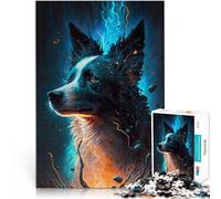 Puzzle da 1000 pezzi per adulti Cane Border Collie Fatto di legno，Adatto a partire dai 14 anni Home Giochi Educativi Giocattoli Fai da Te Regalo di opere d'arte。misurare：50x75cm