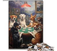 Puzzle da 1000 pezzi per adulti Cane che gioca a poker Perfetto per il divertimento in famiglia a Natale, Ringraziamento, Compleanni e Pasqua 50X75CM