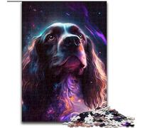 Puzzle da 1000 pezzi per adulti, cane con lampi colorati, puzzle da 1000 pezzi, rompicapo stimolante per adolescenti, perfetto per l'arredamento della casa o come regalo (dimensioni 26x38cm)