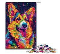 Puzzle da 1000 pezzi per adulti cane Corgi esotico e colorato idee regalo per stimolare l'intelletto e l'educazione 75x50 cm